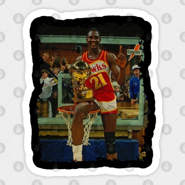 Dominique Wilkins - Winner of Slam Dunk Contest, 1985 Sticker by Omeshshopart